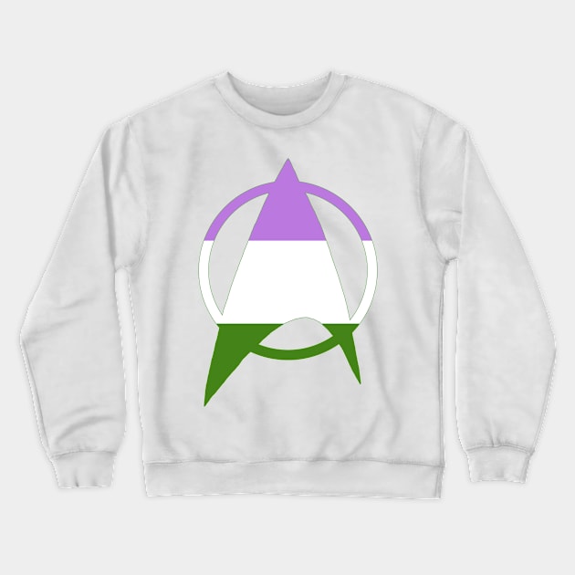 Genderqueer Starfleet Pride Crewneck Sweatshirt by EmceeFrodis